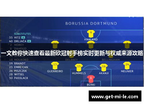 一文教你快速查看最新欧冠射手榜实时更新与权威来源攻略